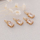 10pcs Gold Plated Zircon Charm,Gold Initial Charm,Tiny cz Pendant,cz Pave Charm, Clear, Wholesale