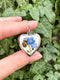 Photo locket with real forget me not, Heart locket with pressed flowers, Memory jewelry Gift for sister Silver locket For her Something blue