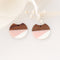 4pcs Epoxy Resin Pendants, Semi Translucent White Resin Findings, Wood and Resin Pendant, Color Blocked, Large Round Charm