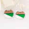 4pcs Epoxy Resin Pendants, Semi Translucent White Resin Findings, Wood and Resin Pendant, Color Blocked, Large Round Charm