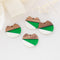 4pcs Epoxy Resin Pendants, Semi Translucent White Resin Findings, Wood and Resin Pendant, Color Blocked, Large Round Charm