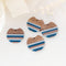 4pcs Epoxy Resin Pendants, Semi Translucent White Resin Findings, Wood and Resin Pendant, Color Blocked, Large Round Charm