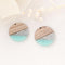 4pcs Epoxy Resin Pendants, Round Circle ranslucent White Resin Findings, Wood and Resin Pendant, Color Blocked, Large Round Charm