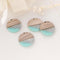 4pcs Epoxy Resin Pendants, Round Circle ranslucent White Resin Findings, Wood and Resin Pendant, Color Blocked, Large Round Charm
