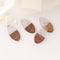 4pcs Epoxy Resin Pendants, Teardrop Translucent White Resin Findings, Wood and Resin Pendant, Color Blocked, Teardrop Charm