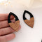 4pcs Epoxy Resin Pendants, Oval Translucent White Resin Findings, Wood and Resin Pendant, Color Blocked, Oval Wood Charm