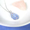 Gold forget-me-not necklace, real pressed flower teardrop pendant, handmade resin jewelry, blue forget me nots, dried botanical necklace