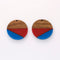 4pcs Epoxy Resin Pendants, Round Circle ranslucent White Resin Findings, Wood and Resin Pendant, Color Blocked, Large Round Charm