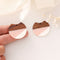 4pcs Epoxy Resin Pendants, Semi Translucent White Resin Findings, Wood and Resin Pendant, Color Blocked, Large Round Charm