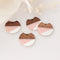 4pcs Epoxy Resin Pendants, Semi Translucent White Resin Findings, Wood and Resin Pendant, Color Blocked, Large Round Charm