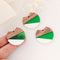 4pcs Epoxy Resin Pendants, Semi Translucent White Resin Findings, Wood and Resin Pendant, Color Blocked, Large Round Charm