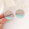 4pcs Epoxy Resin Pendants, Round Circle ranslucent White Resin Findings, Wood and Resin Pendant, Color Blocked, Large Round Charm
