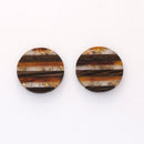 4pcs Epoxy Resin Pendants, Round Circle ranslucent White Resin Findings, Wood and Resin Pendant, Color Blocked, Large Round Charm