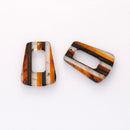 4pcs Epoxy Resin Pendants, Semi Translucent White Resin Findings, Wood and Resin Pendant, Color Blocked, Large Trapezoid Charm