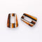 4pcs Epoxy Resin Pendants, Semi Translucent White Resin Findings, Wood and Resin Pendant, Color Blocked, Large Trapezoid Charm