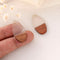 4pcs Epoxy Resin Pendants, Teardrop Translucent White Resin Findings, Wood and Resin Pendant, Color Blocked, Teardrop Charm