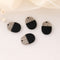4pcs Epoxy Resin Pendants, Oval Translucent White Resin Findings, Wood and Resin Pendant, Color Blocked, Teardrop Charm