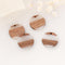 4pcs Epoxy Resin Pendants, Round Translucent White Resin Findings, Wood and Resin Pendant, Color Blocked, Large Round Charm