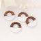 4pcs Epoxy Resin Pendants, Semi Translucent White Resin Findings, Wood and Resin Pendant, Color Blocked, Large Round Charm
