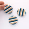 4pcs Epoxy Resin Pendants, Round Circle ranslucent White Resin Findings, Wood and Resin Pendant, Color Blocked, Large Round Charm