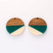 4pcs Epoxy Resin Pendants, Round Circle ranslucent White Resin Findings, Wood and Resin Pendant, Color Blocked, Large Round Charm