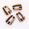 4pcs Epoxy Resin Pendants, Semi Translucent White Resin Findings, Wood and Resin Pendant, Color Blocked, Large Trapezoid Charm