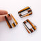 4pcs Epoxy Resin Pendants, Semi Translucent White Resin Findings, Wood and Resin Pendant, Color Blocked, Large Trapezoid Charm