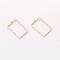 10PCS. Real Gold Plated Rectangle Charm, Hollow Rectangle Pendant,Brass Finding,Earring Jewelry DIY Material