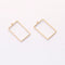 10PCS. Real Gold Plated Rectangle Charm, Hollow Rectangle Pendant,Brass Finding,Earring Jewelry DIY Material