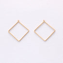 10PCS. Real Gold Plated Diamond Charm, Hollow Diamond Pendant,Brass Finding,Earring Jewelry DIY Material
