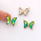 6pcs Gold Plated Crystal Butterfly Charm, Ombre Glass Butterfly Connector, Link, Insects, Animal, Jewelry Making Materials, Wholesale