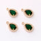 10pcs Gold Plated Teardrop Zircon Charm, cz Pave Teardrop Pendant, Jewelry Making Materials