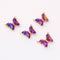 6pcs Iridescent Two Tone Gradient Colorful Glass Butterfly Charm, Ombre Glass Butterfly Connector,Jewelry Making Materials, Wholesale