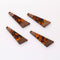 4pcs Epoxy Resin Pendants, Long Stick Translucent White Resin Findings, Wood and Resin Pendant, Color Blocked, Long BarCharm