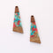 4pcs Epoxy Resin Pendants, Long Stick Translucent White Resin Findings, Wood and Resin Pendant, Color Blocked, Long BarCharm