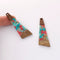 4pcs Epoxy Resin Pendants, Long Stick Translucent White Resin Findings, Wood and Resin Pendant, Color Blocked, Long BarCharm