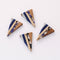 4pcs Epoxy Resin Pendants, Triangle Translucent Blue Resin Findings, Wood and Resin Pendant, Color Blocked, Diamond Charm