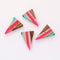 4pcs Epoxy Resin Pendants, Triangle Translucent Hot Pink Resin Findings, Wood and Resin Pendant, Color Blocked, Diamond Charm