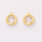 10pcs Real 18K Gold Plated Hollow Round Charm, Zircon Circle Pendant, High Quality Nickel Free