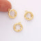 10pcs Real 18K Gold Plated Hollow Round Charm, Zircon Circle Pendant, High Quality Nickel Free