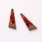 4pcs Epoxy Resin Pendants, Long Stick Translucent White Resin Findings, Wood and Resin Pendant, Color Blocked, Long BarCharm