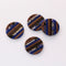 4pcs Epoxy Resin Pendants, Round Translucent Blue Resin Findings, Wood and Resin Pendant, Color Blocked, Large Round Charm