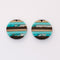 4pcs Epoxy Resin Pendants, Round Translucent Blue Resin Findings, Wood and Resin Pendant, Color Blocked, Large Round Charm
