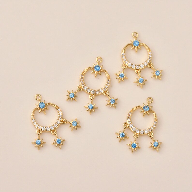 10pcs Six leaf flower CZ Pave Pendant Charm, 18mm flower zircon Charm Pendant, crystal flower CZ zircon Pendant, Wholesale Supplies