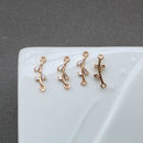 10pcs Leaves Zirconia Connecto Charm Pedant , CZ Pave flower Pendant, Rhinestone Charm