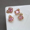 10pcs CZ Pave Bowknot Charm, 13x8mm Bowknot Zircon Pendant , Jewelry Making, Bowknot Zircon Material Craft Supplies