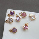 10pcs CZ Pave Bowknot Charm, 13x8mm Bowknot Zircon Pendant , Jewelry Making, Bowknot Zircon Material Craft Supplies