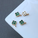 10pcs small four leaf clover CZ Pave Charm, 7mm Zircon Pendant , Jewelry Making, Zircon Material Craft Supplies