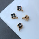 10pcs small four leaf clover CZ Pave Charm, 7mm Zircon Pendant , Jewelry Making, Zircon Material Craft Supplies