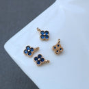 10pcs small four leaf clover CZ Pave Charm, 7mm Zircon Pendant , Jewelry Making, Zircon Material Craft Supplies